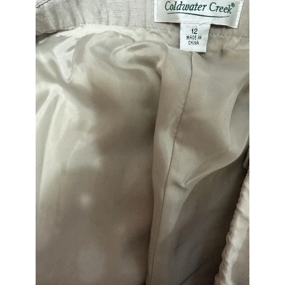 NWT Coldwater Creek Silk & Linen Wide Leg Pants Women's 12 Holly Fit Side Zip